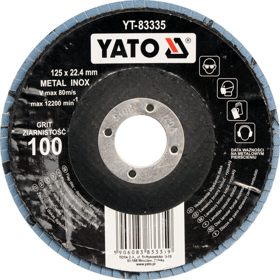 Šlifavimo diskas lapelinis išgaubtos formos mėlynas 125mm P80 INOX (YT-83334) - YT-83334 salidzini kurpirkt cenas