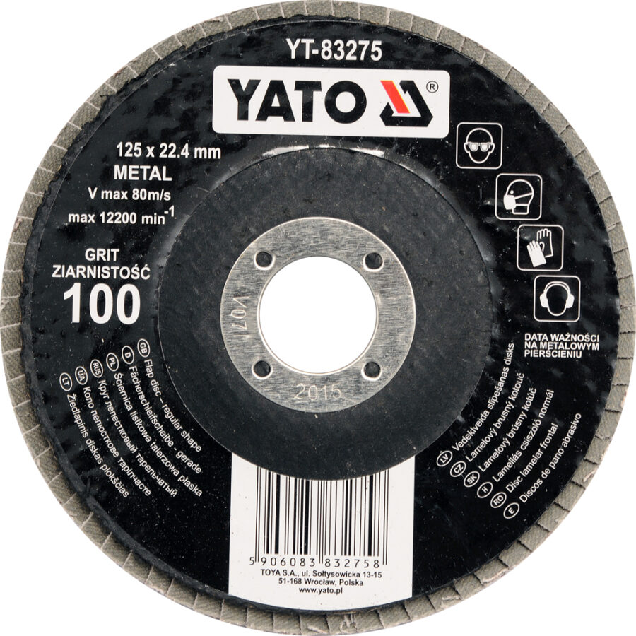 FLAP DISC- REGULLAR125mm P36 (YT-83271) - YT-83271 salidzini kurpirkt cenas