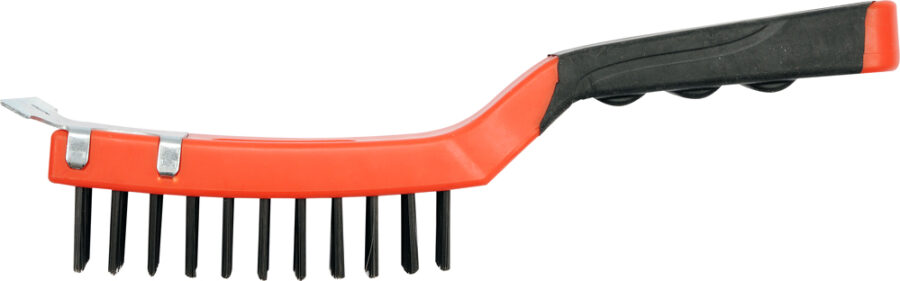 Plastic handle wire brush 4 rows (YT-6333) - YT-6333 salidzini kurpirkt cenas