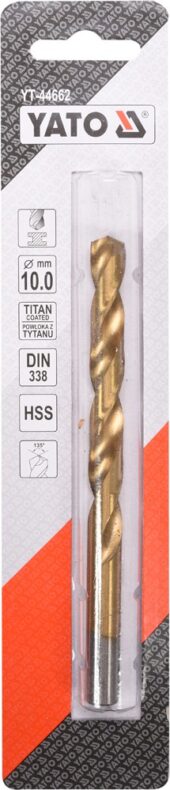 Grąžtas metalui HSS-TIN 10.0 mm (YT-44662) - YT-44662 salidzini kurpirkt cenas