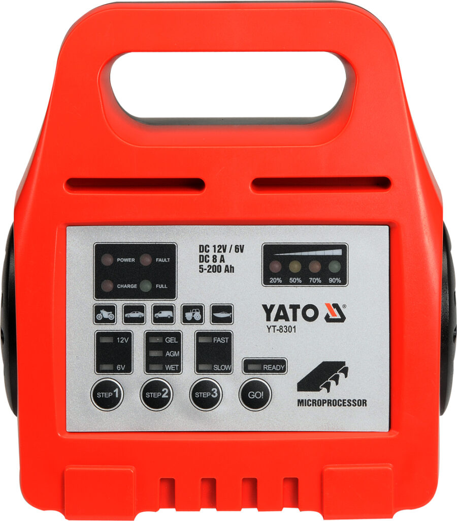 Battery charger 6/12V 8A 5-200ah (YT-8301) - YT-8301 salidzini kurpirkt cenas