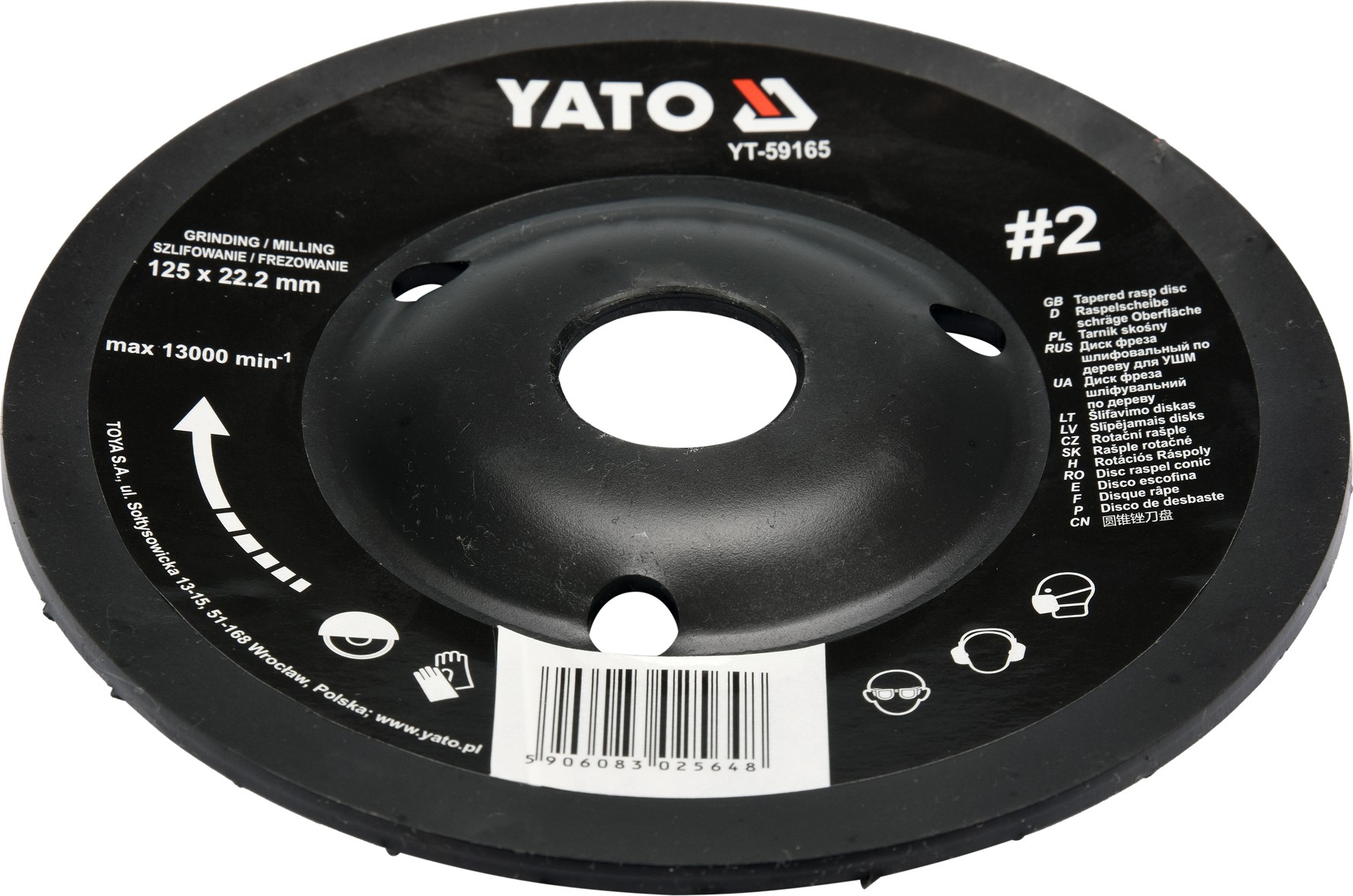 Tapered rasp disc 125mm No2 (YT-59169) – SIA ZEMGALI