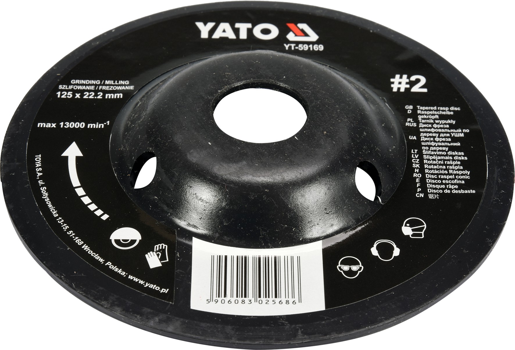 Tapered rasp disc 125mm No2 (YT-59169) – SIA ZEMGALI