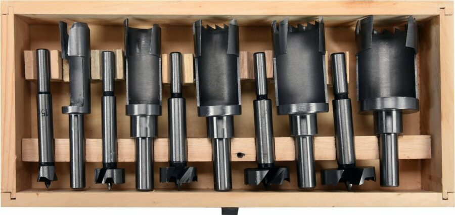 Set of forstner drill bits and drill bits for knots | 15-35 mm | 10 pcs. (YT-33837) - YT-33837 salidzini kurpirkt cenas