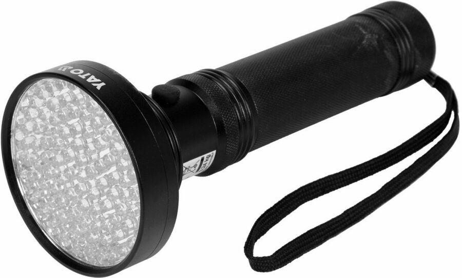 UV 100 LED flashlight and glasses (YT-08582) - YT-08582 salidzini kurpirkt cenas