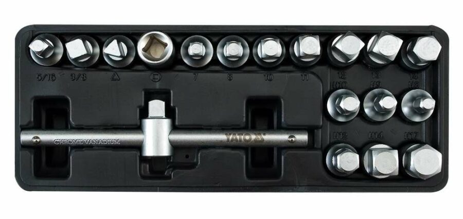 18-piece Universal Drain Plug Key Set (YT-0599) - YT-0599 salidzini kurpirkt cenas