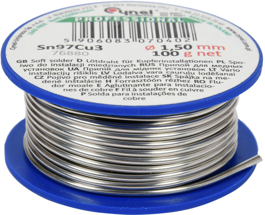 Soft solder | Ø 1.5 mm | 100g (76880) - 76880 salidzini kurpirkt cenas