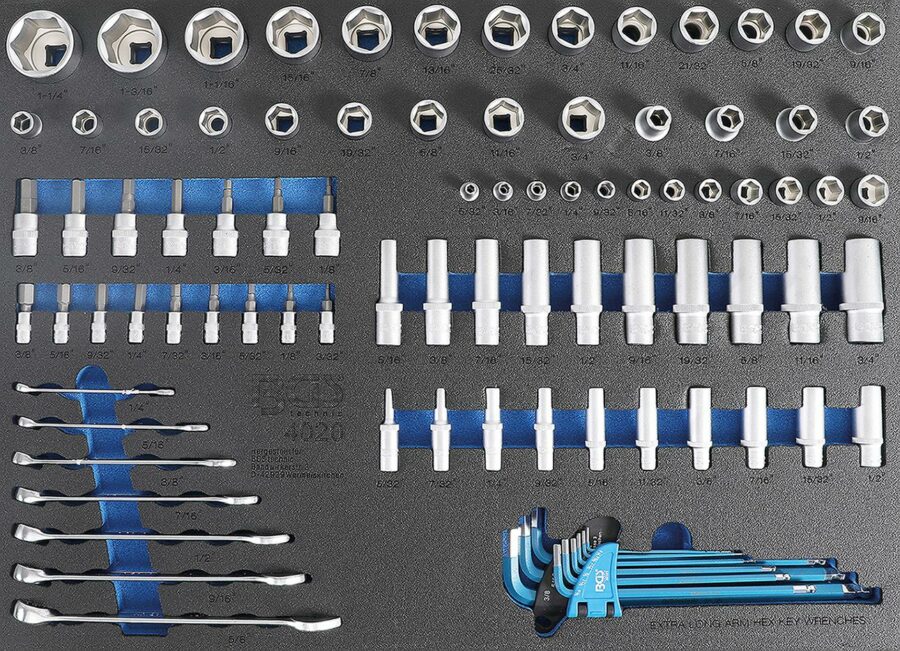 Tool Tray 3/3: Sockets / Combination Spanners | Inch sizes | 90 pcs. (4020) - 4020 salidzini kurpirkt cenas