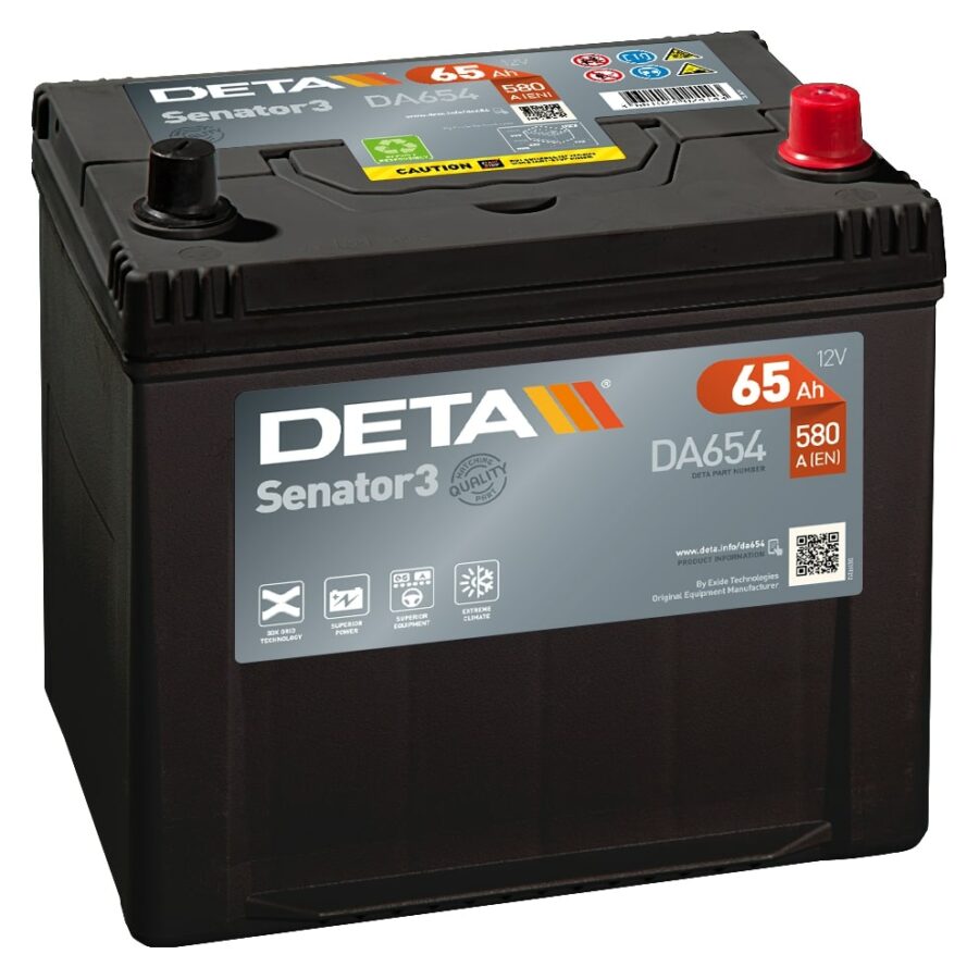 Akumulators DETA SENATOR - 12V - 65  Ah - 3661024024143