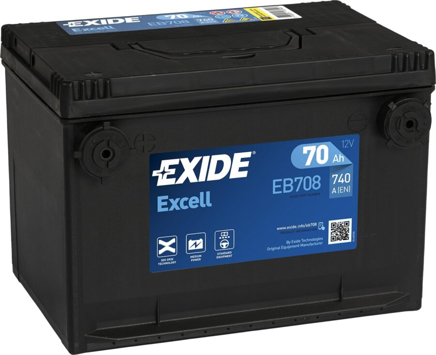 Akumulators EXIDE EXCELL - 12V - 70  Ah Left - 3661024037426