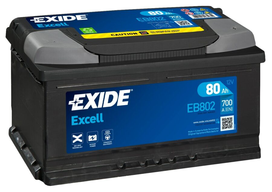 Akumulators EXIDE EXCELL - 12V - 80  Ah - 3661024034654