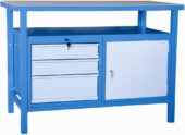 Darba galds P1200SLT - slēdzams atvilktņu bloks un skapītis - Zils - SIA ZEMGALI - Noliktavai un Industrijai>Darbnīcas darba galdi
