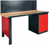 Darbnīcas darba galds ar perforētu sienu un slēdzamu skapīti - PROFI - SIA ZEMGALI - Noliktavai un Industrijai>Darbnīcas darba galdi