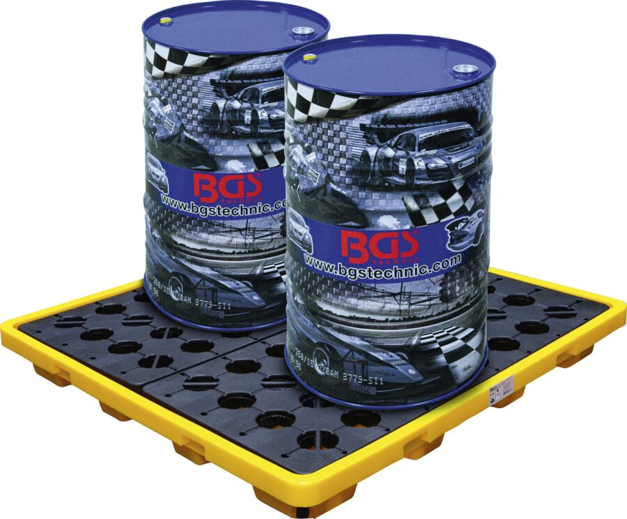 Oil Drip Pan | with open mesh flooring | for 4 x 200-l drums (70050) - 70050 salidzini kurpirkt cenas