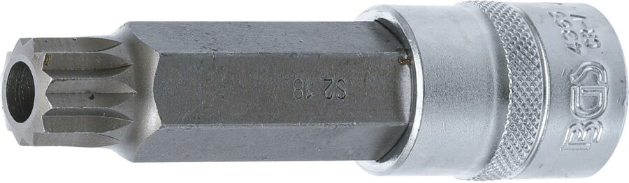 Bit Socket | length 100 mm | 12.5 mm (1/2") drive | Spline tamperproof (for XZN) M18 (4365) - 4365 salidzini kurpirkt cenas