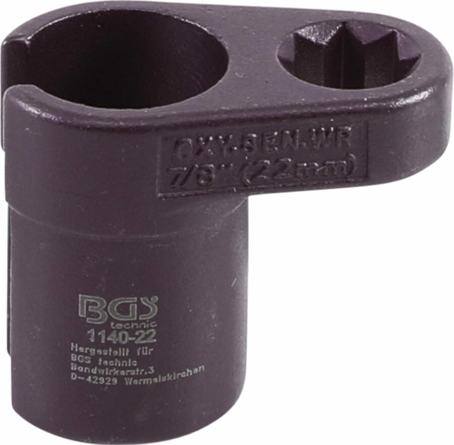 Oxygen Sensor Socket | angled | 12.5 mm (1/2") 8-point drive | 22 mm |11 mm slot (1140-22) - 1140-22 salidzini kurpirkt cenas