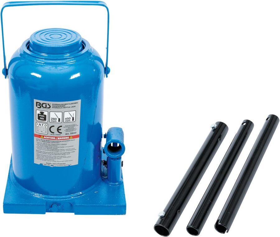 Hydraulic Bottle Jack | 50 t (70040) - 70040 salidzini kurpirkt cenas