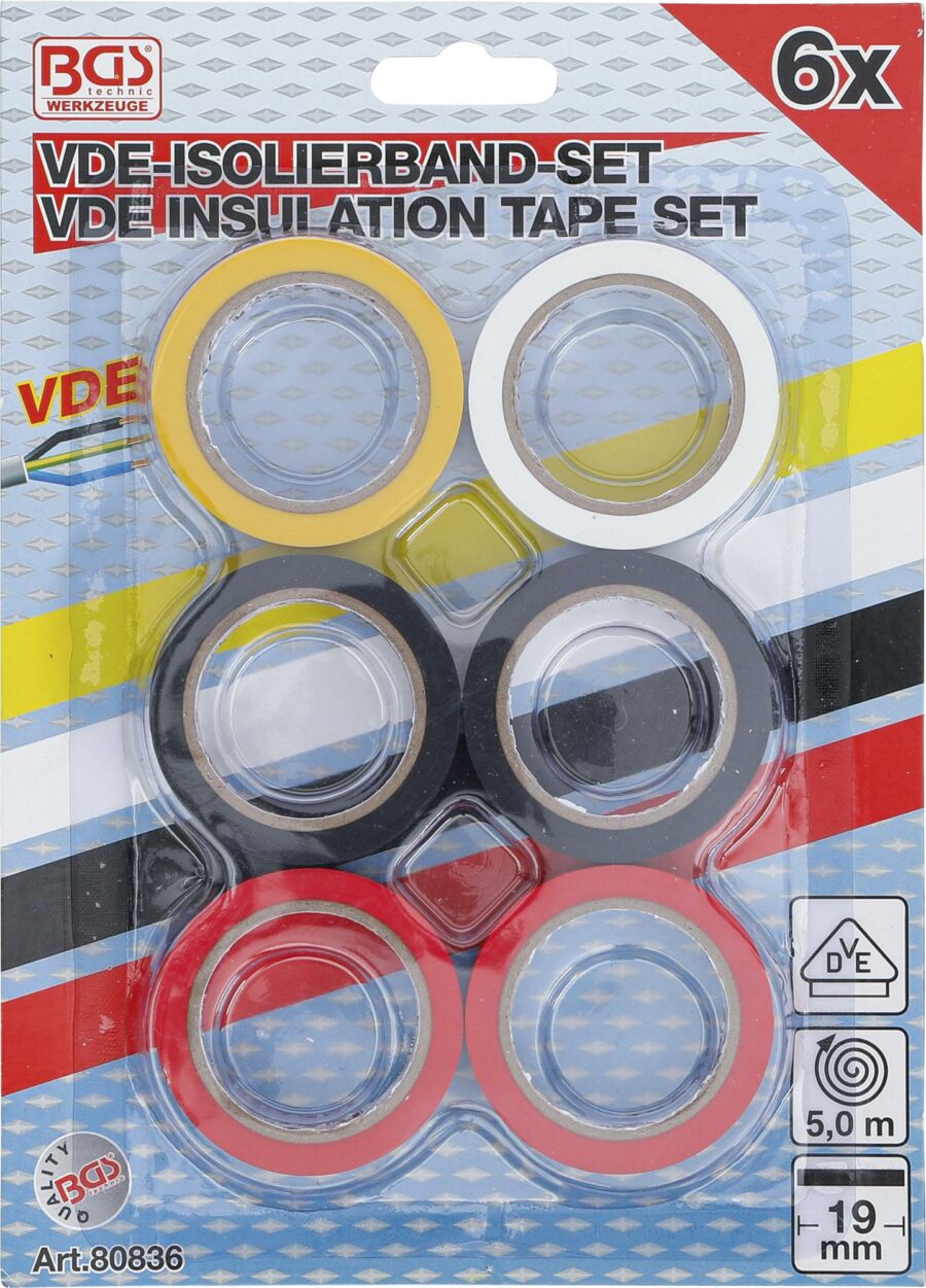VDE Insulating Tape Assortment | 6 pcs. (80836) - 80836 salidzini kurpirkt cenas