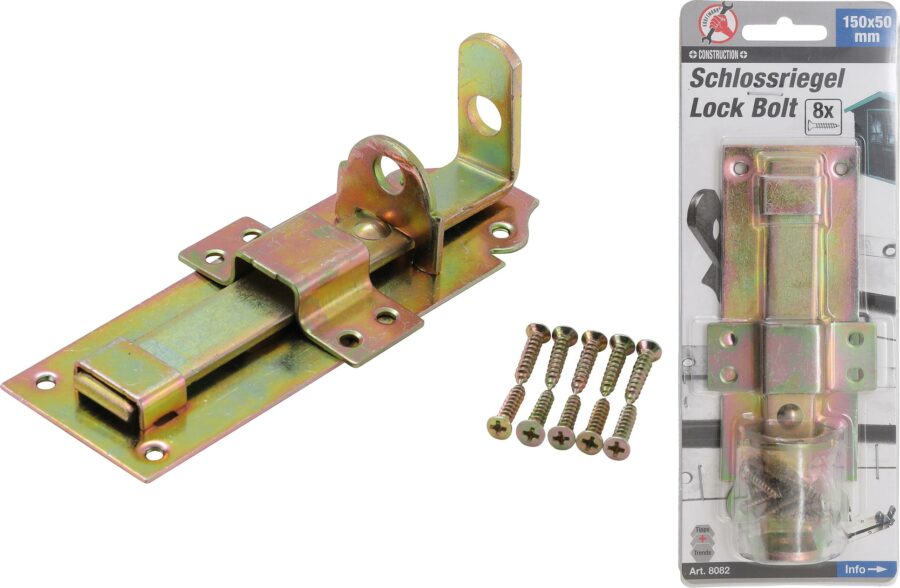Lock Bolt with Strap | 150 x 50 mm (8082) - 8082 salidzini kurpirkt cenas