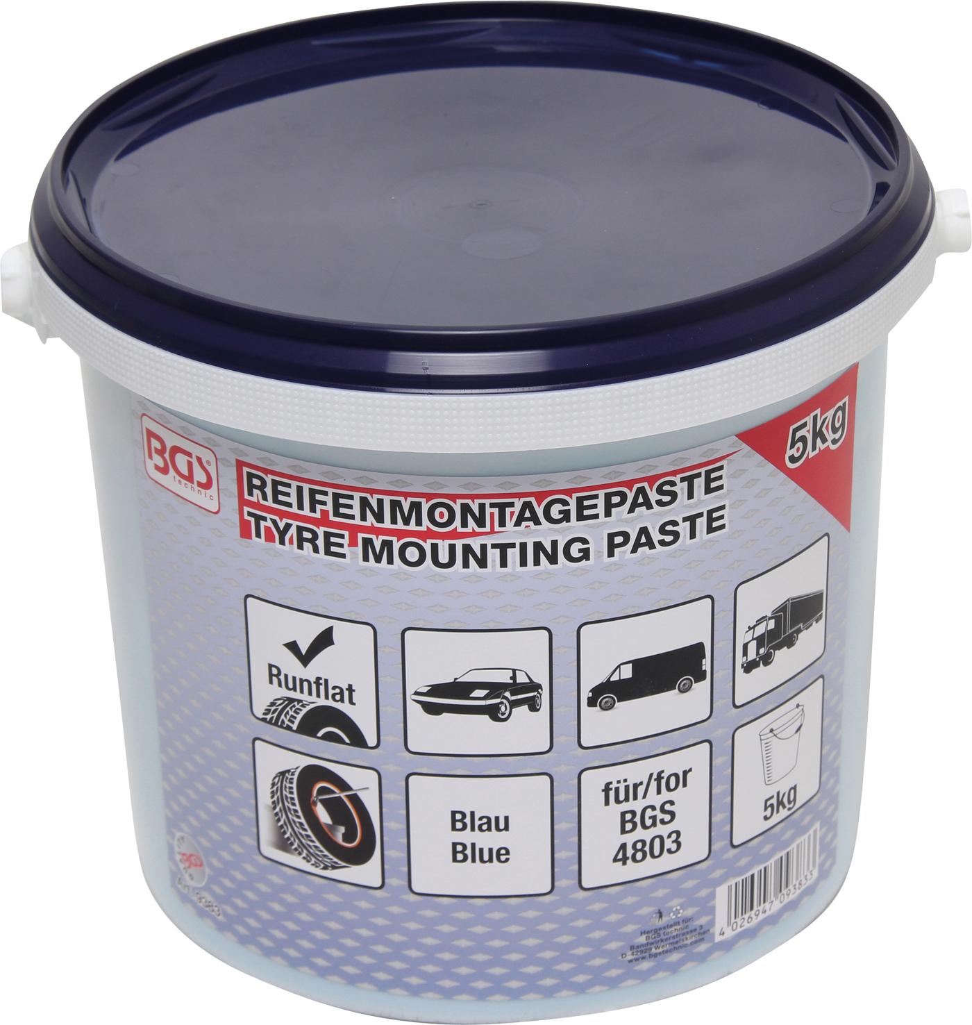 Tyre Fitting Grease For Run Flat Tyres | blue | 5 kg bucket (9383) - 9383 salidzini kurpirkt cenas
