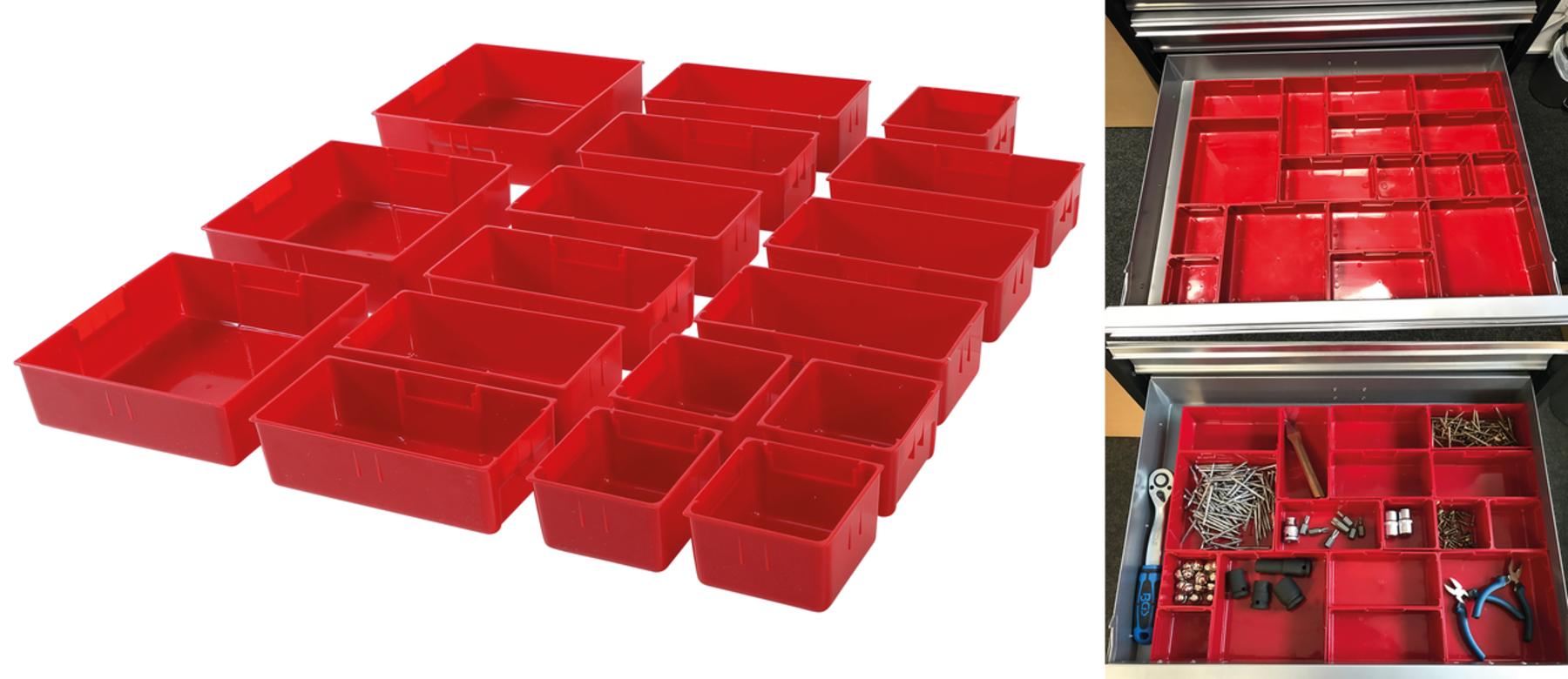Plastic Strorage Trays | for Workshop Trolley | 17 pcs. (9550) - 9550 salidzini kurpirkt cenas