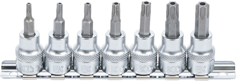 Bit Socket Set | 10 mm (3/8") drive | T-Star tamperproof (for Torx) T15 - T50 | 7 pcs. (9341) - 9341 salidzini kurpirkt cenas