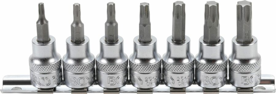 Bit Socket Set | 10 mm (3/8") drive | T-Star (for Torx) T15 - T50 | 7 pcs. (5108) - 5108 salidzini kurpirkt cenas