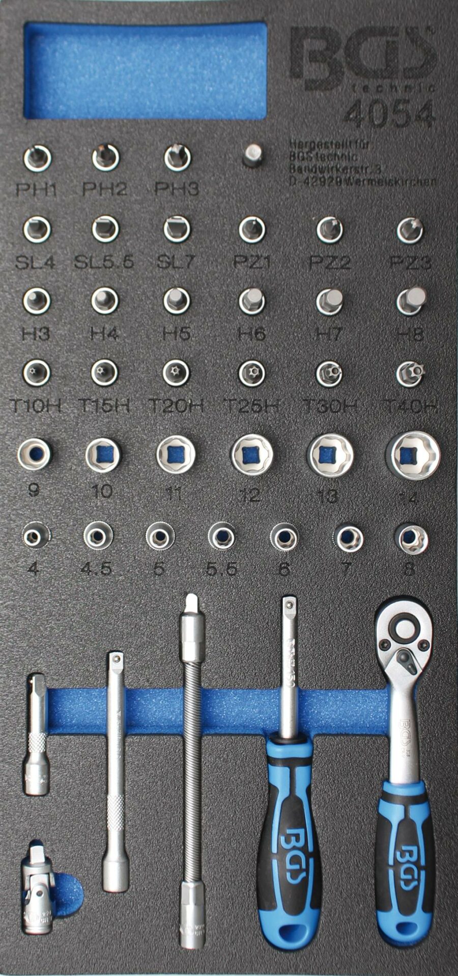 Tool Tray 1/3: Socket Set | 6.3 mm (1/4 ") | 41 pcs. (4054) - 4054 salidzini kurpirkt cenas