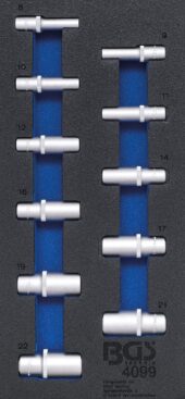 Tool Tray 1/3: Sockets | 10 mm (3/8") | Inch Sizes | deep | 11 pcs. (4099) - 4099 salidzini kurpirkt cenas