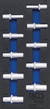 Tool Tray 1/3: Muciņas | 12.5 mm (1/2") | Inch Sizes | garā | 10 pcs. (4098) - 4098 salidzini kurpirkt cenas
