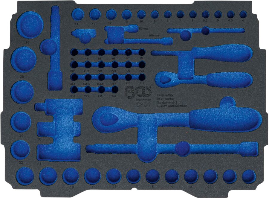 Foam Tray for BGS BOXSYS1 & 2 | empty | for BGS 3351 (3351-1) - 3351-1 salidzini kurpirkt cenas