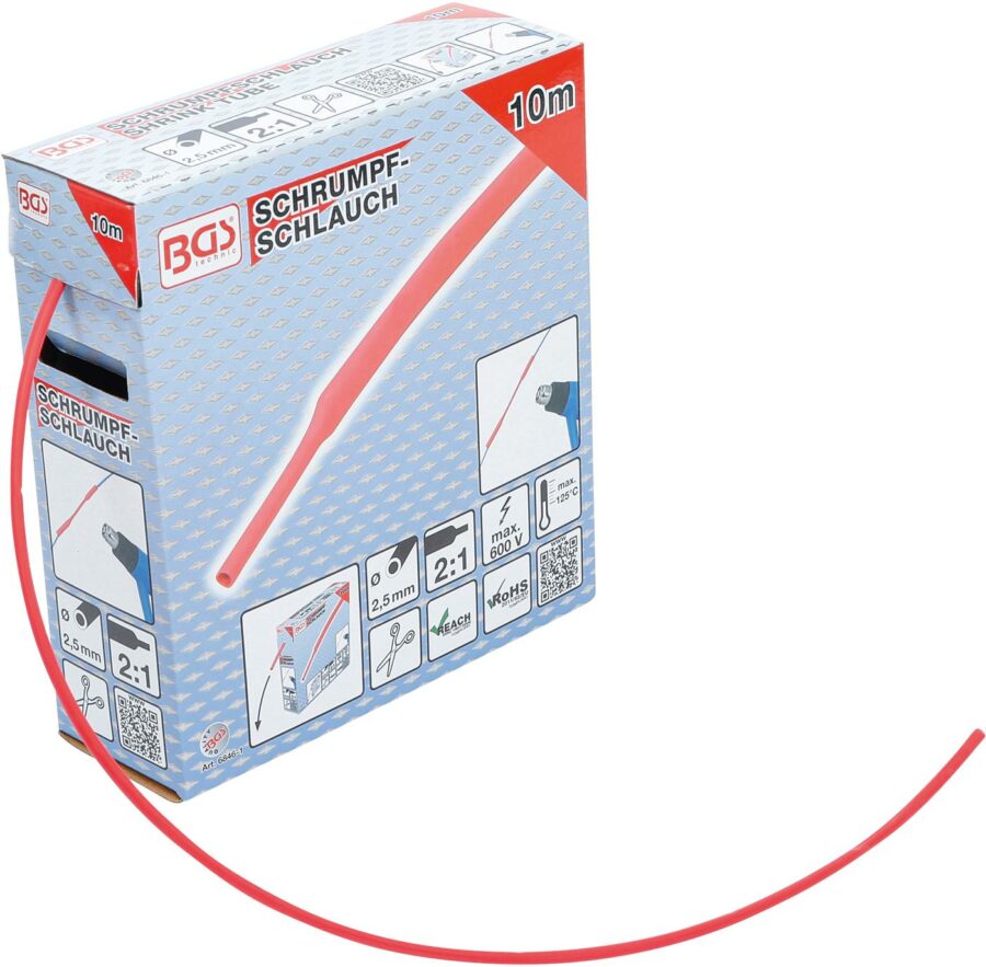 Shrink Tube Box | red | Ø 2.5 mm | 10 m (6846-1) - 6846-1 salidzini kurpirkt cenas
