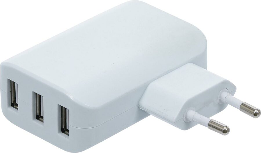 Universal USB Charger | 3 USB ports | max 3.4 A total max. 2.4 A / USB | 110 - 240V (3377) - 3377 salidzini kurpirkt cenas